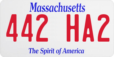 MA license plate 442HA2