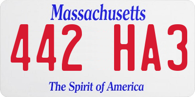 MA license plate 442HA3