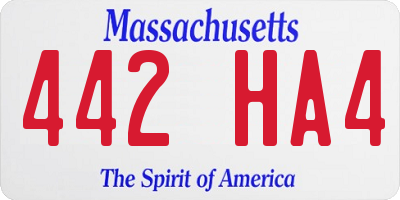MA license plate 442HA4