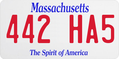 MA license plate 442HA5