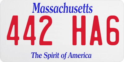 MA license plate 442HA6