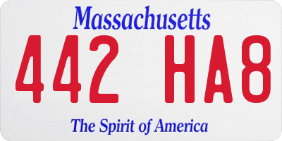 MA license plate 442HA8