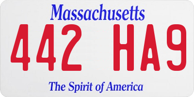 MA license plate 442HA9