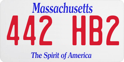 MA license plate 442HB2