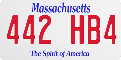 MA license plate 442HB4