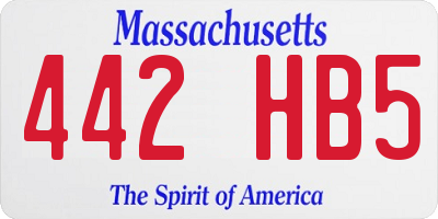 MA license plate 442HB5