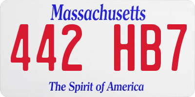 MA license plate 442HB7