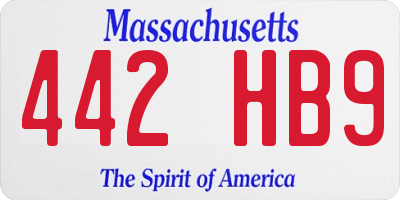 MA license plate 442HB9