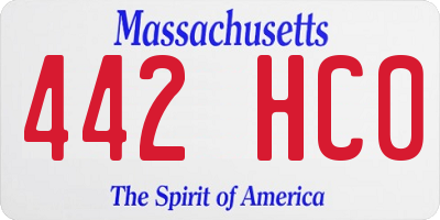 MA license plate 442HC0