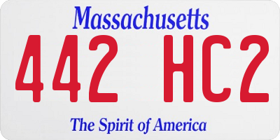 MA license plate 442HC2