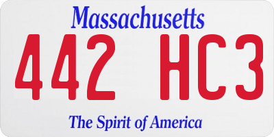 MA license plate 442HC3