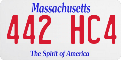MA license plate 442HC4