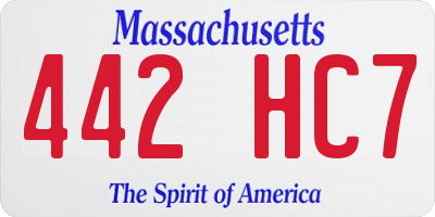 MA license plate 442HC7
