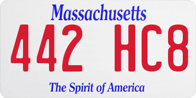 MA license plate 442HC8