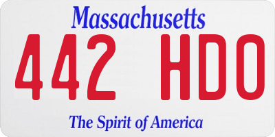 MA license plate 442HD0