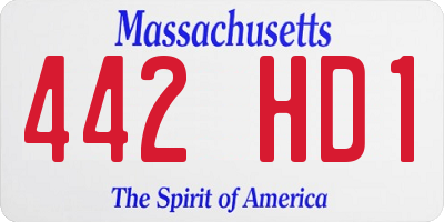 MA license plate 442HD1