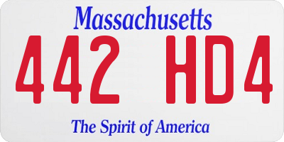 MA license plate 442HD4