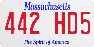MA license plate 442HD5