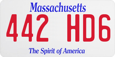 MA license plate 442HD6