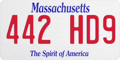 MA license plate 442HD9