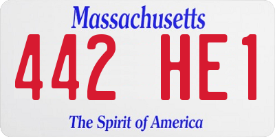 MA license plate 442HE1