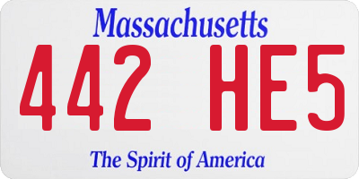 MA license plate 442HE5