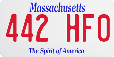 MA license plate 442HF0
