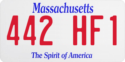 MA license plate 442HF1
