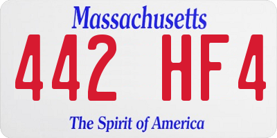 MA license plate 442HF4