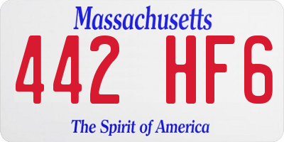 MA license plate 442HF6