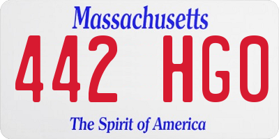 MA license plate 442HG0