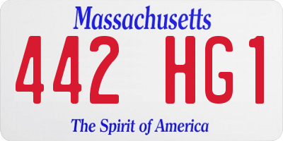 MA license plate 442HG1