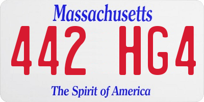 MA license plate 442HG4