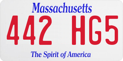MA license plate 442HG5