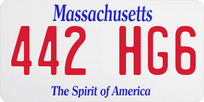 MA license plate 442HG6