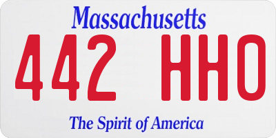 MA license plate 442HH0
