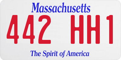 MA license plate 442HH1