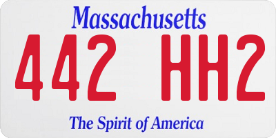 MA license plate 442HH2
