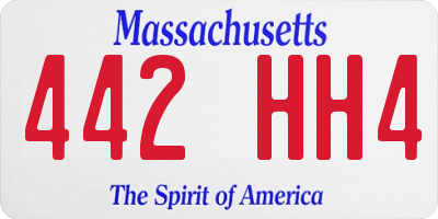 MA license plate 442HH4