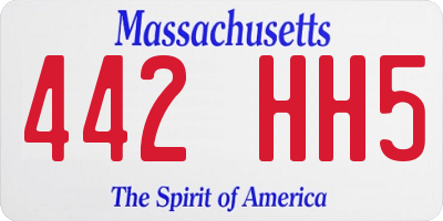 MA license plate 442HH5