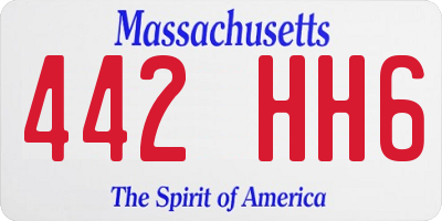 MA license plate 442HH6