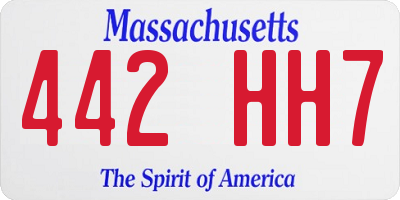 MA license plate 442HH7
