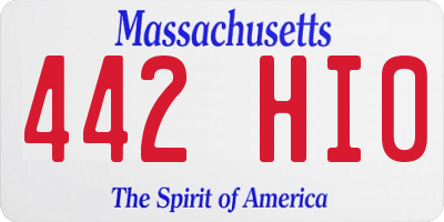 MA license plate 442HI0