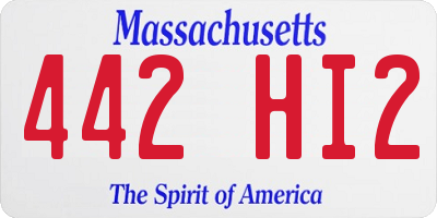 MA license plate 442HI2