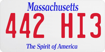 MA license plate 442HI3