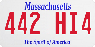 MA license plate 442HI4