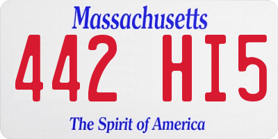 MA license plate 442HI5