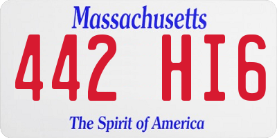 MA license plate 442HI6