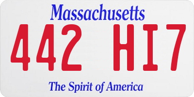 MA license plate 442HI7