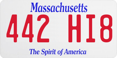 MA license plate 442HI8